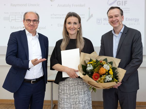 Dr. Charlotte Vogt with Prof. Arne Thomas and Prof. Bert Weckhuysen